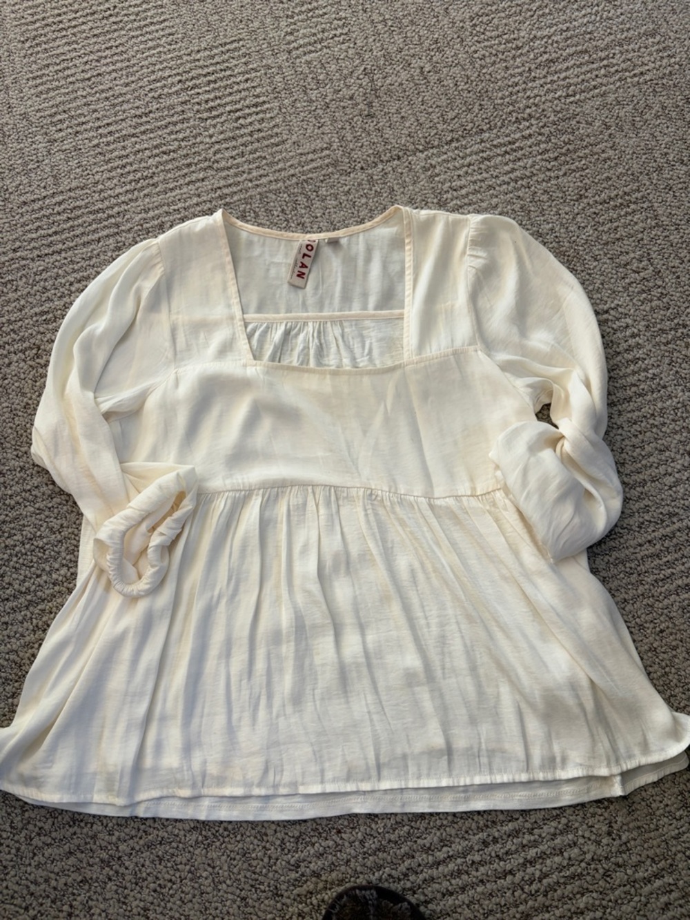 dolan Cream Square-Neck Babydoll Tunic